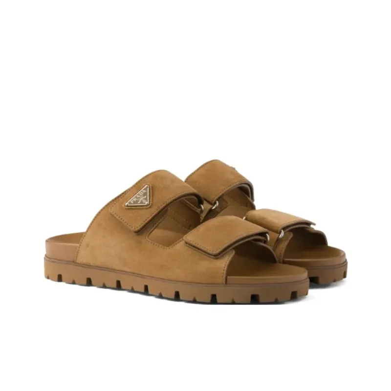 PRADA Slip Resistant Slide Slippers Men's Umber-2