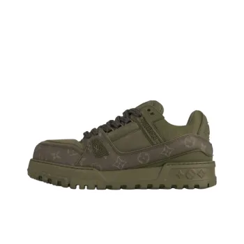 LOUIS VUITTON Low Top Skateboard Shoes Men's Army Green