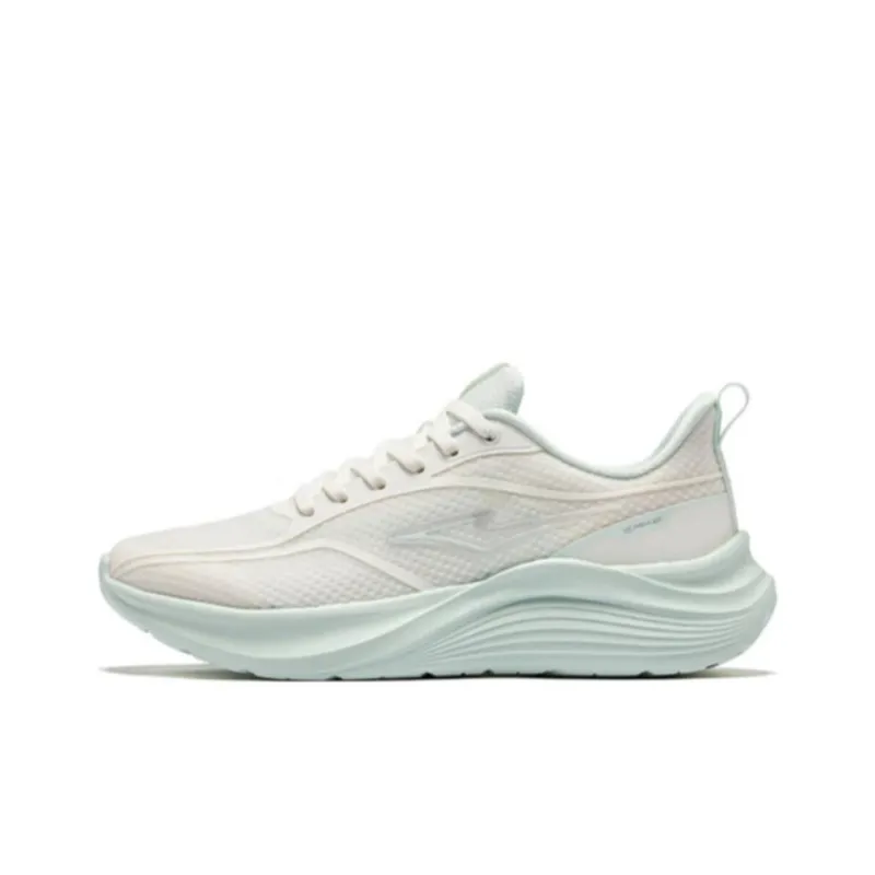 Erke Meteor Slip Resistant Cushioning And Breathable Low Top Casual Running Shoes Women's Beige Green-0