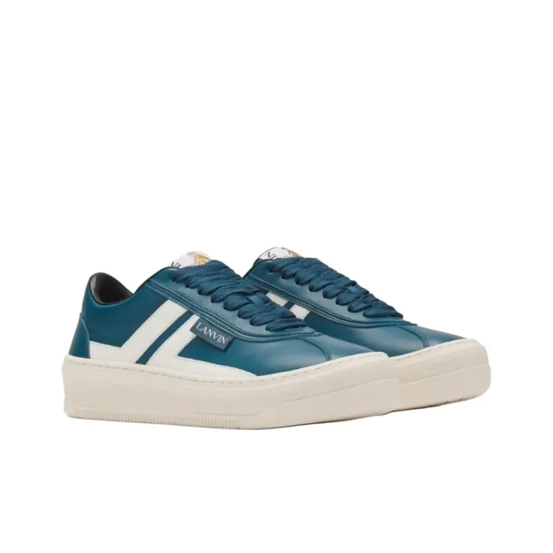 Lanvin Cash Low Top Skateboard Shoes Men's Blue-2
