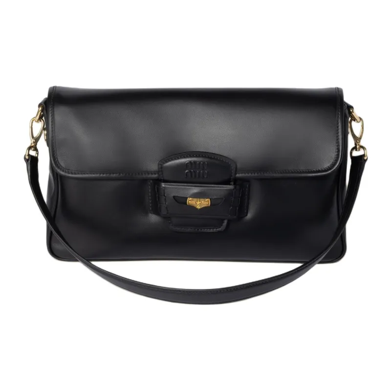 MIU MIU Penny Calfskin Crossbody Bag Shoulder Bag Women's Black-0