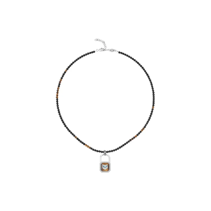 BABAMA Agate Necklace Bead Chain Multi-Wrap Beaded Bracelet Unisex-1