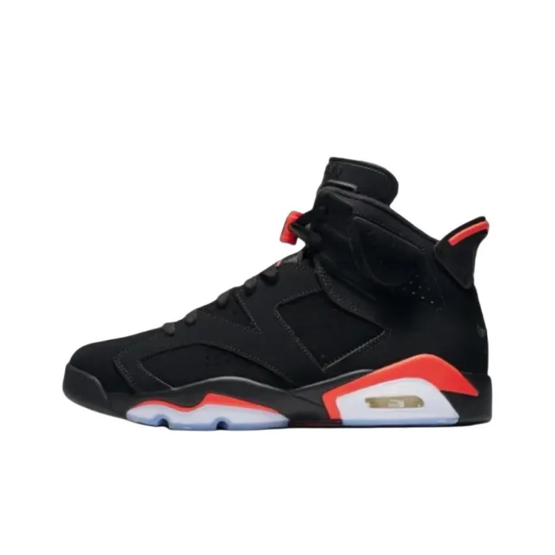 Jordan Air Jordan 6 Anti Slip Wear Resistant High Top Vintage Basketball Shoes Unisex Black-0