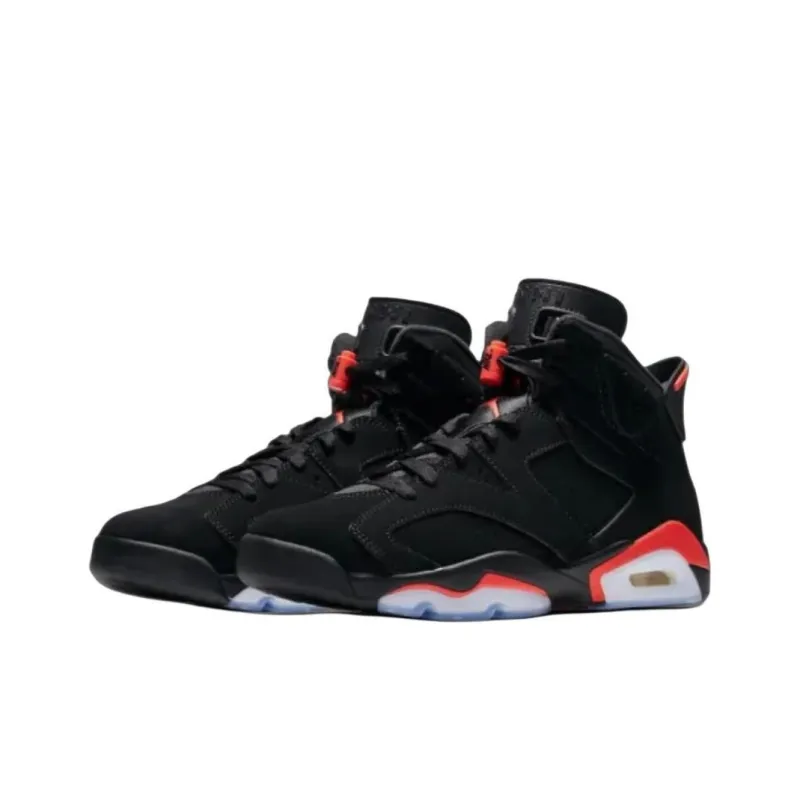 Jordan Air Jordan 6 Anti Slip Wear Resistant High Top Vintage Basketball Shoes Unisex Black-1
