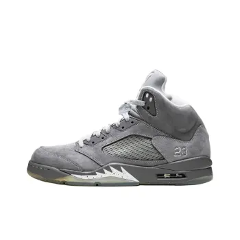 Jordan Air Jordan 5 Anti Slip Wear Resistant Mid Top Vintage Basketball Shoes Unisex Gray