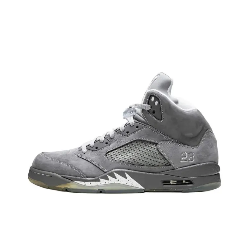 Jordan Air Jordan 5 Anti-Slip Wear-Resistant Mid-Top Vintage Basketball Shoes Unisex Gray-0