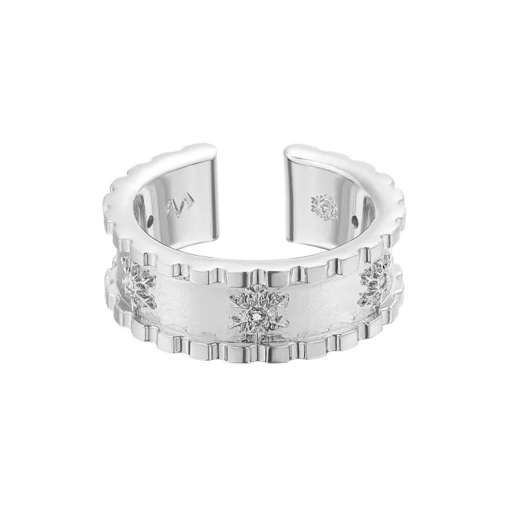 BABAMA White Gold Plated Copper Rings Unisex-0