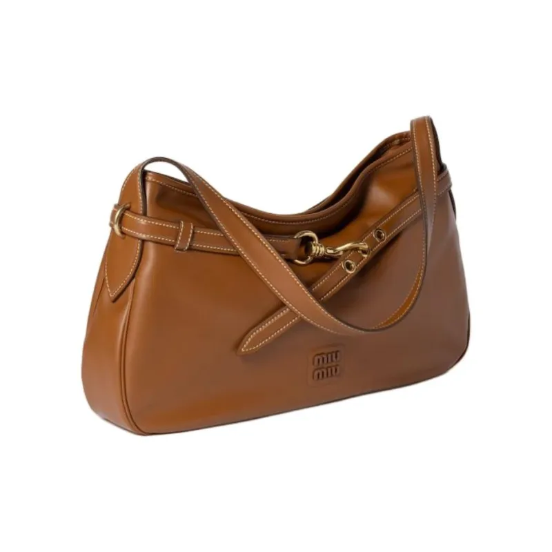 MIU MIU Aventure Calfskin Handbag, Shoulder Bag Women's Brandy-1