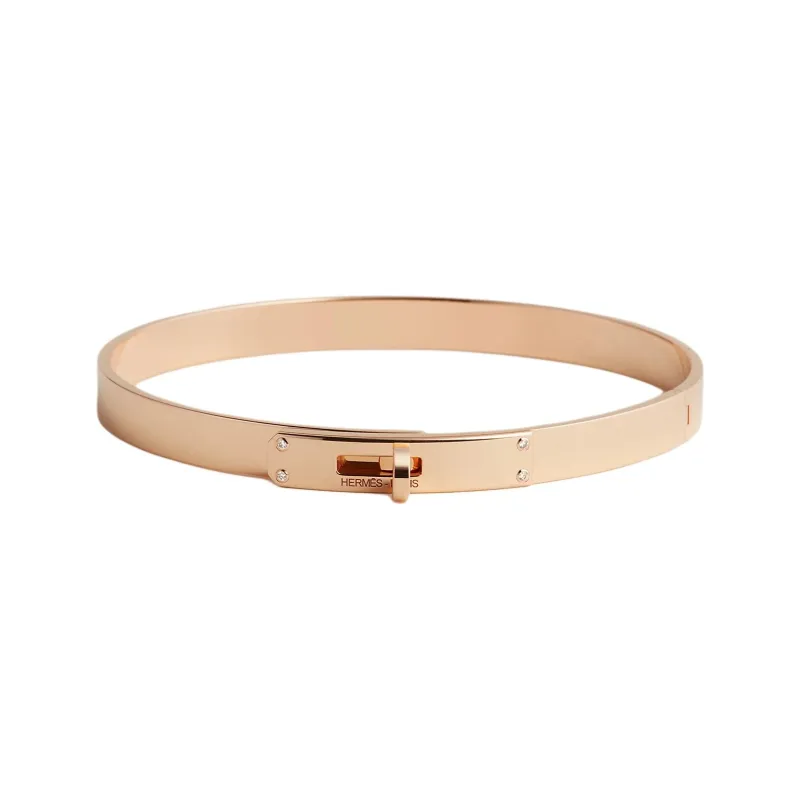 HERMES Diamond Bangles Unisex Rose Gold-0