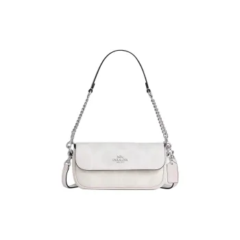 COACH Coated Canvas Crossbody Bag Shoulder Bag Small Size Women's White