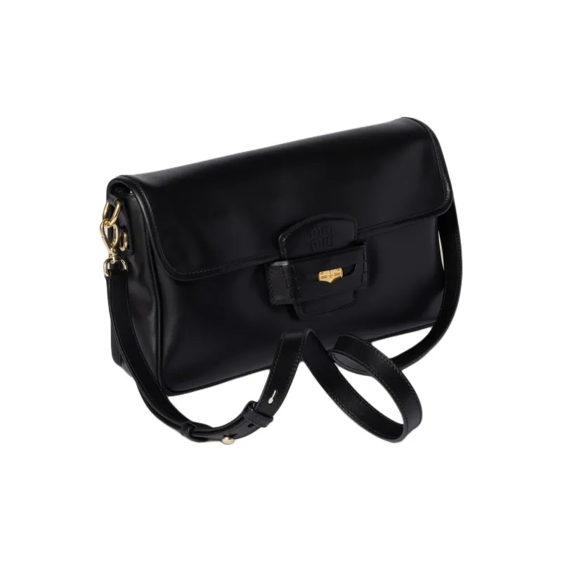 MIU MIU Penny Calfskin Crossbody Bag Shoulder Bag Women's Black-1