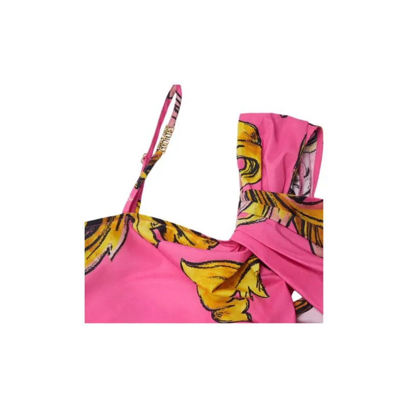 VERSACE Baroque Printed Draped Dress-4