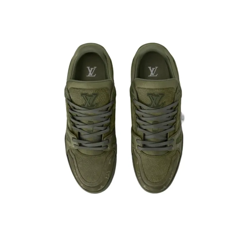LOUIS VUITTON Trainer Low-Top Skateboard Shoes Unisex Green-3