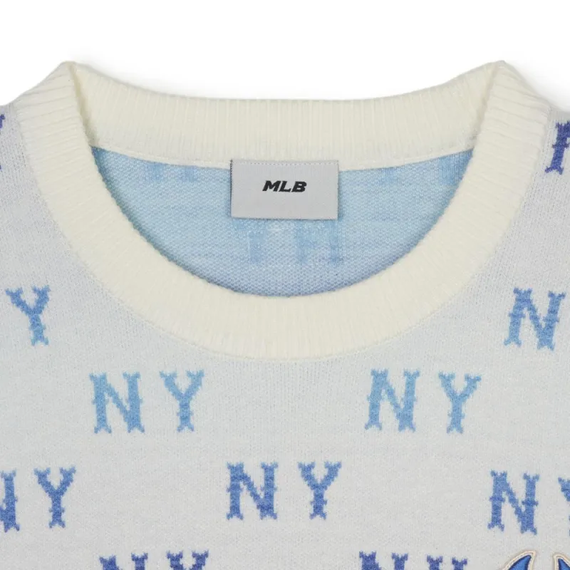 MLB New York Yankees Sweatshirt Unisex Cream White-2