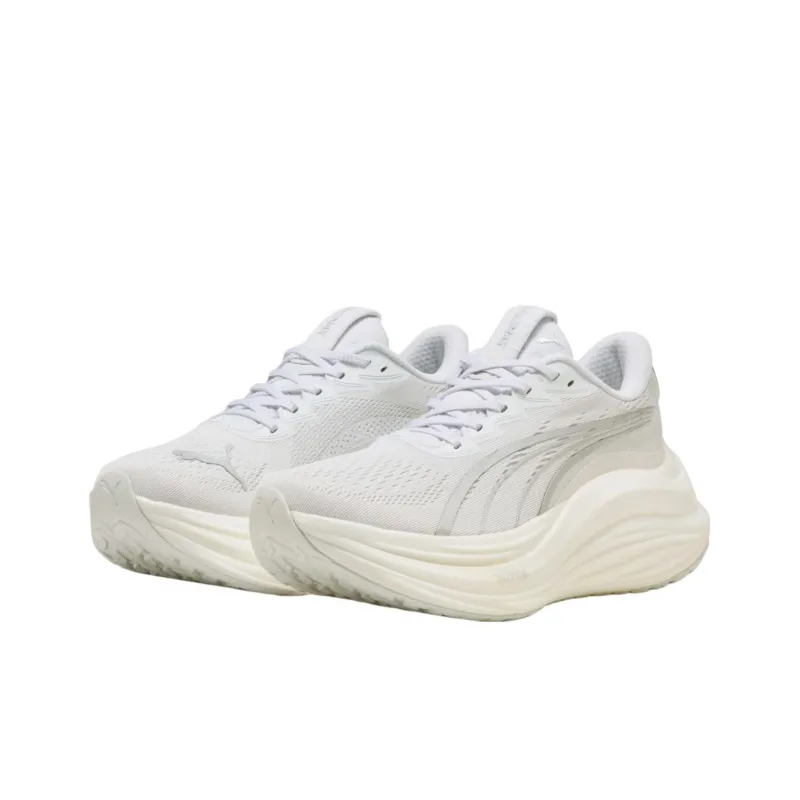 PUMA MagMax NITRO™ Cushioning Breathable Low-Top Running Shoes Women's Silver White-3