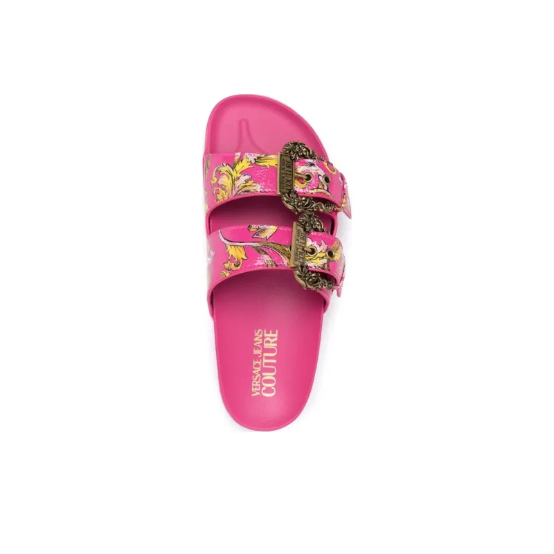 VERSACE JEANS COUTURE Slide Slippers Women's Pink-3