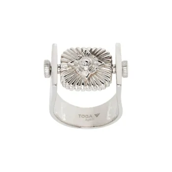 TOGA VIRILIS 925 Silver Fluorite Rings Men's Silver