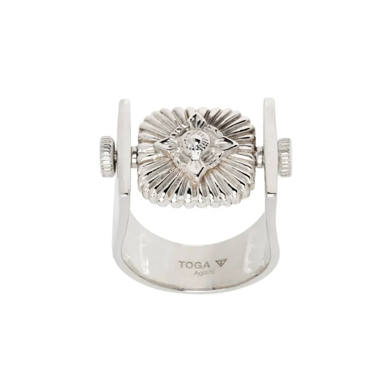 TOGA VIRILIS 925 Silver Fluorite Rings Men's Silver-0