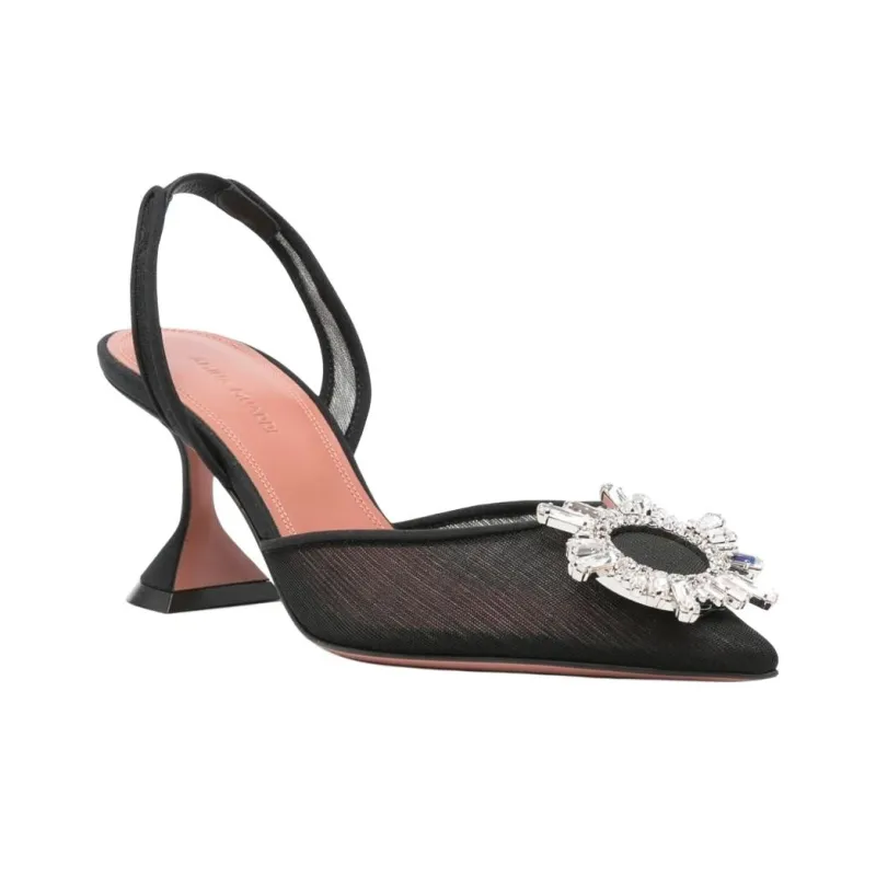 AMINA MUADDI 75mm Begum Glass Slingback Pumps-2
