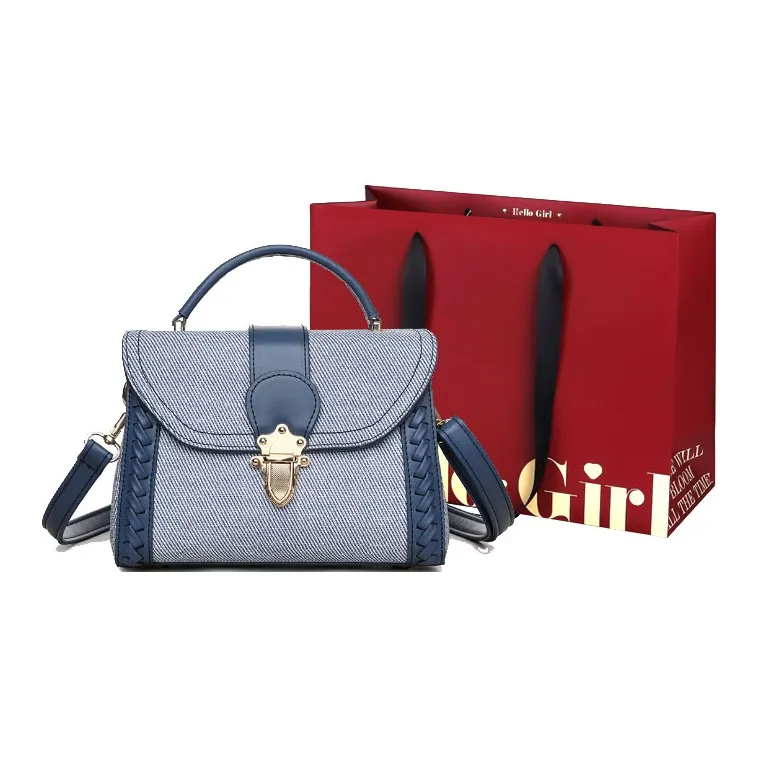GOX PU Handbag, Shoulder Bag, Crossbody Bag Regular Women's Gray/Blue Brown-3