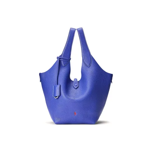 Polo Ralph Lauren Cow Leather Tote Bag Shopping Bag Handbag Women's Light Blue