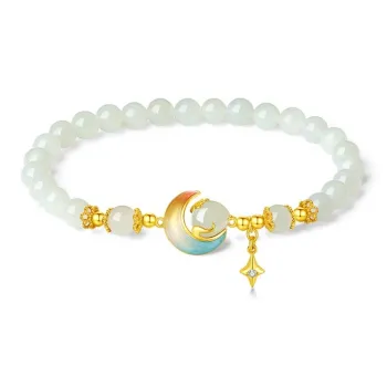 KADER Hetian Jade Bracelets Pale Greenish White Jade Women's