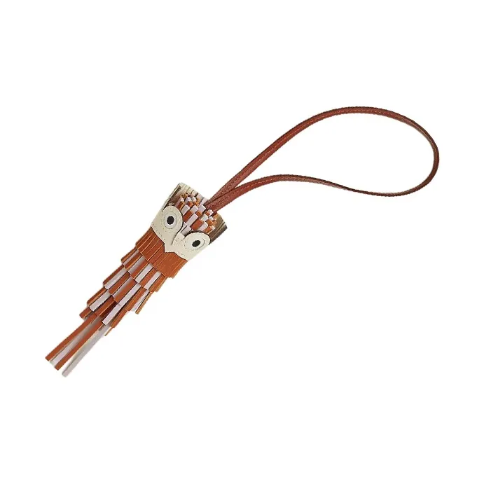 HERMES Lambskin Pendants Women's Brown-1