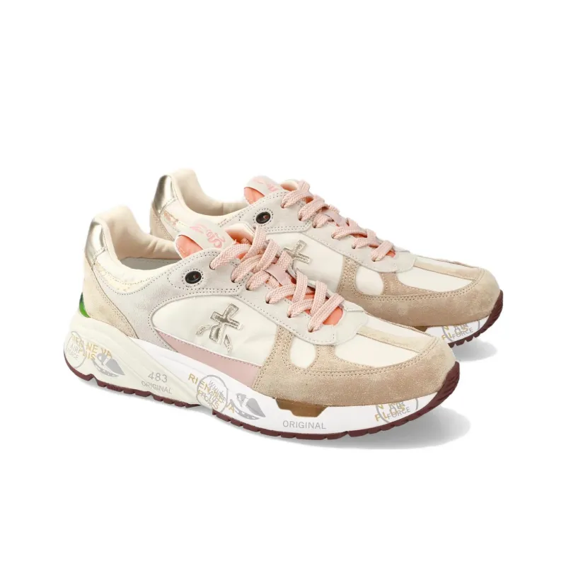 PREMIATA Low Top Casual Shoes Women's Beige Pink-2