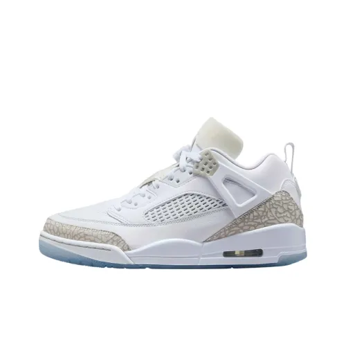 Jordan Spizike Anti Slip Wear Resistant Low Top Vintage Basketball Shoes Men's White