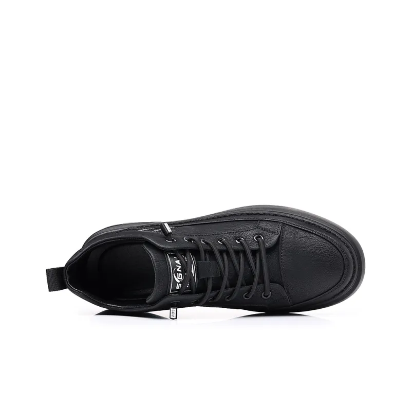 POPULAR ROUSE PR Mid Top Skateboard Shoes Men's Black-3