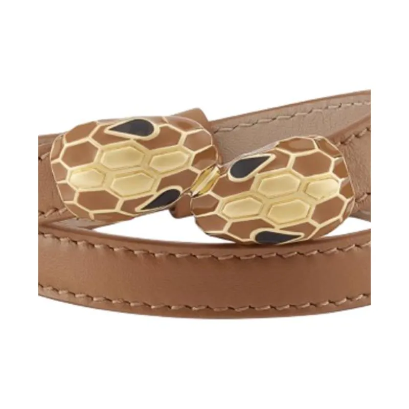 BVLGARI Calfskin Wristbands Unisex Brown-2