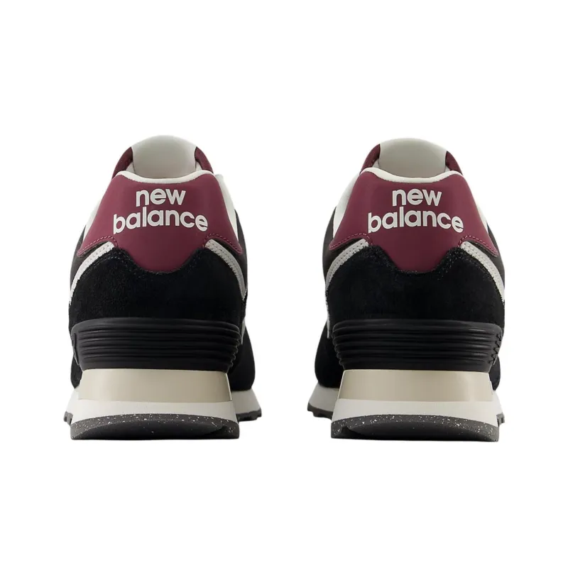 New Balance 574 Black White Burgundy Women's-4