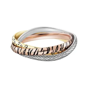CARTIER Diamond Bangles Unisex Silver