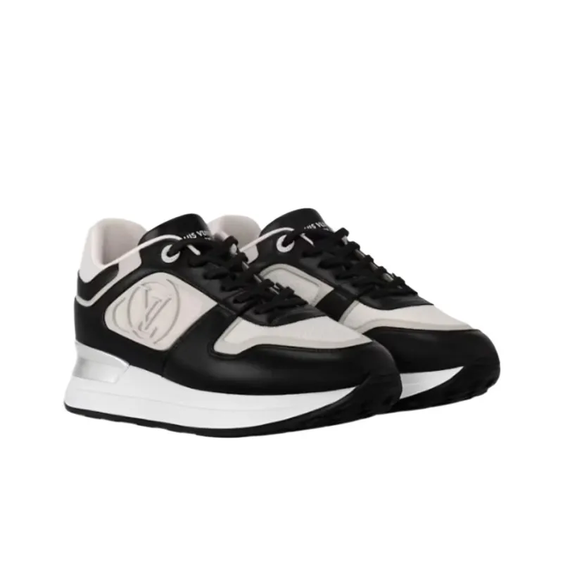 LOUIS VUITTON Run Away Low Top Casual Shoes Women's Black White-2