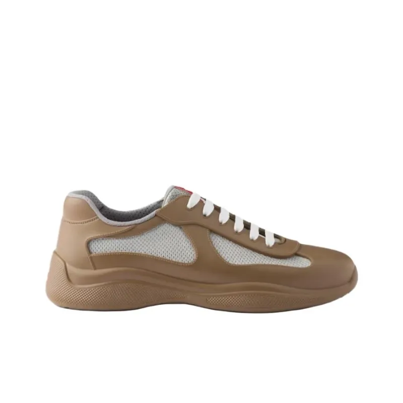 PRADA America's Cup Low-Top Casual Shoes Unisex Tea Brown-1