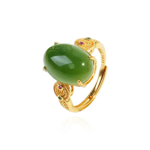 CUIYOUSHIJIA Hetian Jade Rings Jasper Women's