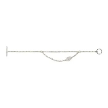 HERMES White Gold Diamond Bracelets Women's Silver