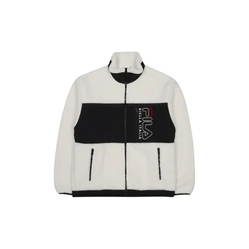 FILA Velvet feel Coat Unisex White