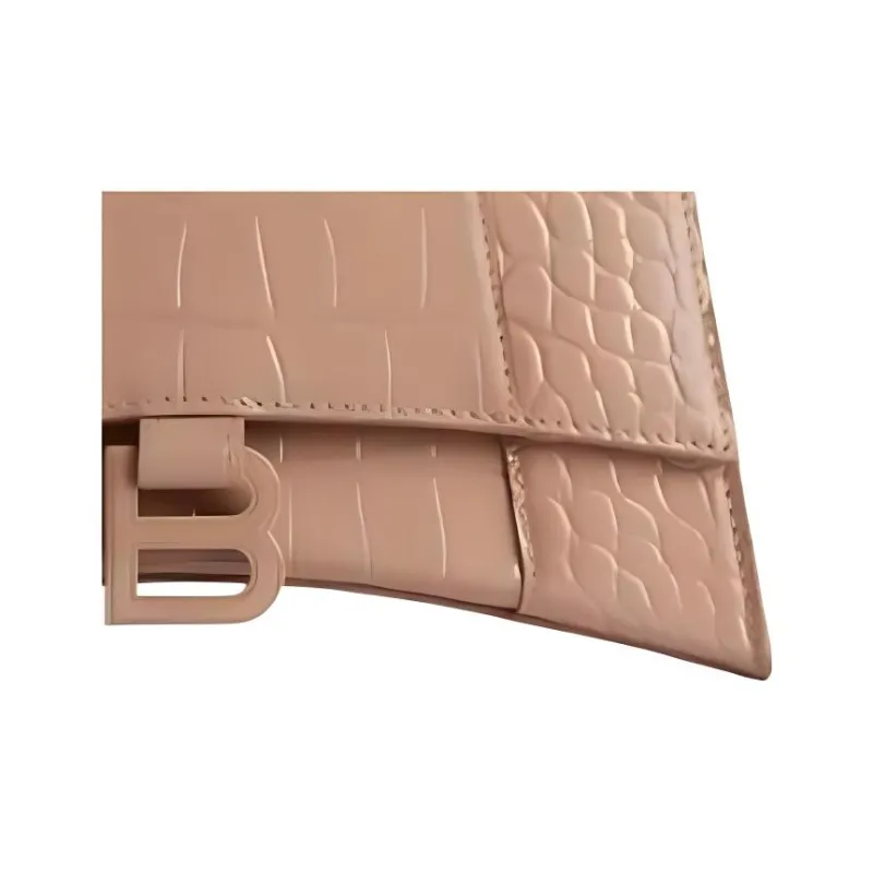 Balenciaga Hourglass Cow Leather Shoulder Bag Crossbody Bag Handbag Small Size Women's Beige-1