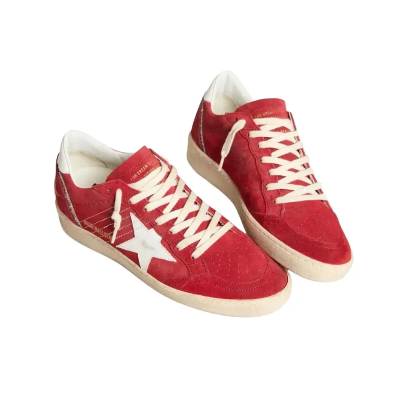 Golden Goose Ball Star Low Top Skateboard Shoes Women's Red-1