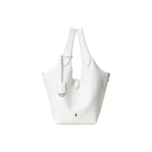 Polo Ralph Lauren Cow Leather Tote Bag Shopping Bag Handbag Women's White