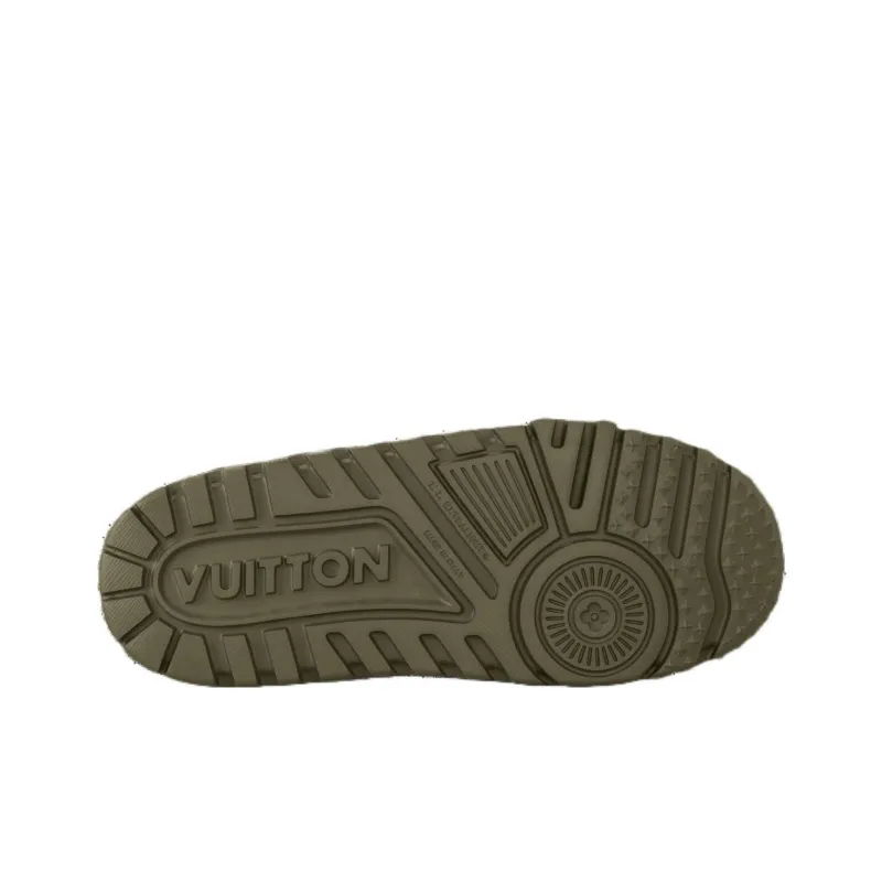 LOUIS VUITTON Low-Top Skateboard Shoes Men's Army Green-5