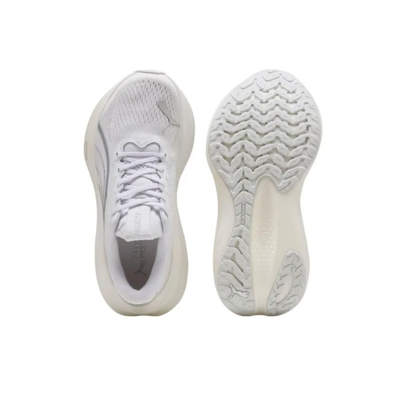 PUMA MagMax NITRO™ Cushioning Breathable Low-Top Running Shoes Women's Silver White-4