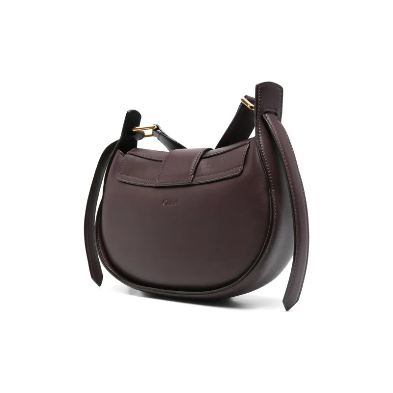 Chloe Calfskin Crossbody Bag, Shoulder Bag Small Size Women's Eggplant Purple-1