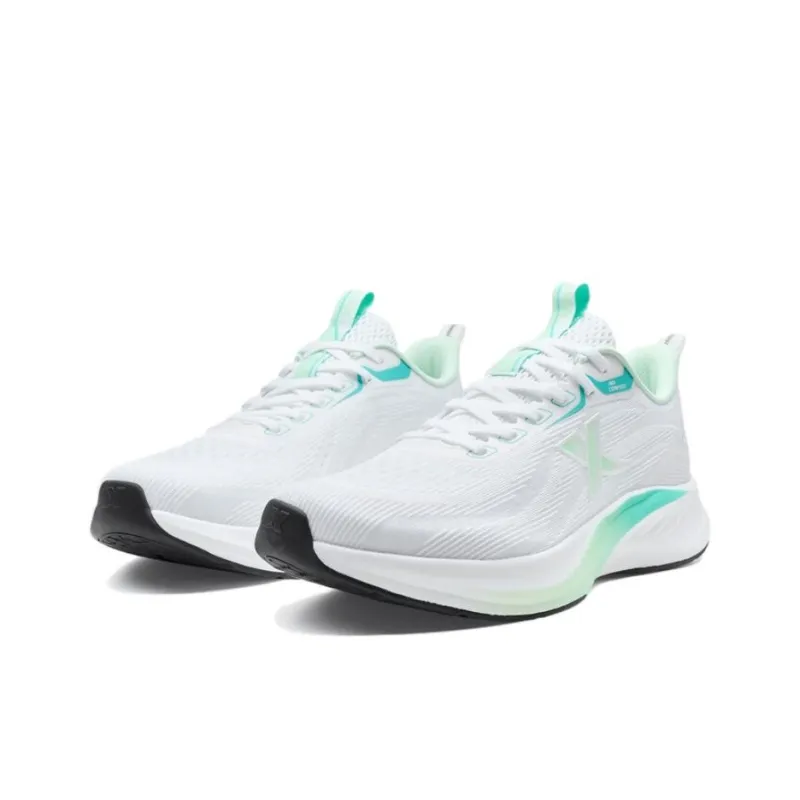 XTEP Light Wing 3.0 Slip Resistant, Breathable, And Resilient Low Top Casual Running Shoes Men's White Teal Blue-2