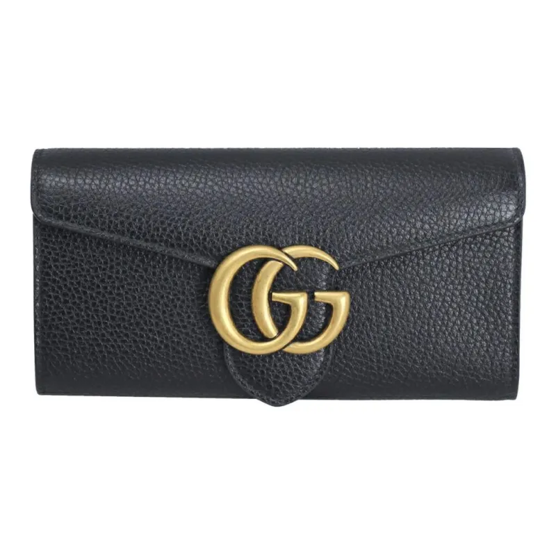 GUCCI GG Marmont Leather Wallet Unisex Black-0