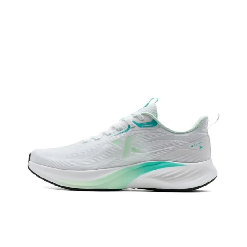 XTEP Light Wing 3.0 Slip Resistant, Breathable, And Resilient Low Top Casual Running Shoes Men's White Teal Blue-0