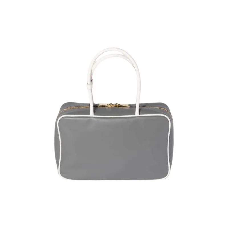 MIU MIU Beau Cow Leather One Shoulder Handbags Women's Marble Gray & White-2