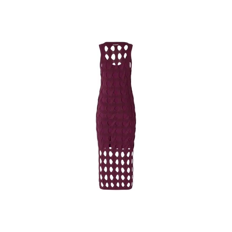 PINKO SS25 Sleeveless Dress Women's Burgundy-1