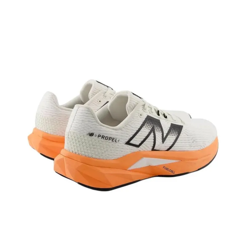 New Balance FuelCell Propel V5 Anti-Slip Wear-Resistant Low-Top Casual Running Shoes Men's White Orange-3